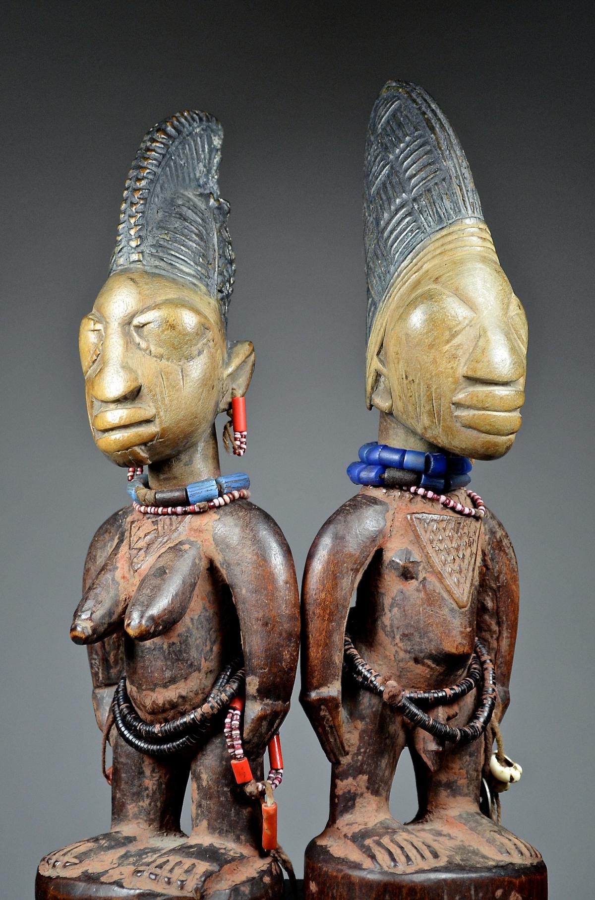 Yoruba figure Ere Ibeji wooden female memory twin, Nigeria, West - Ruby Lane