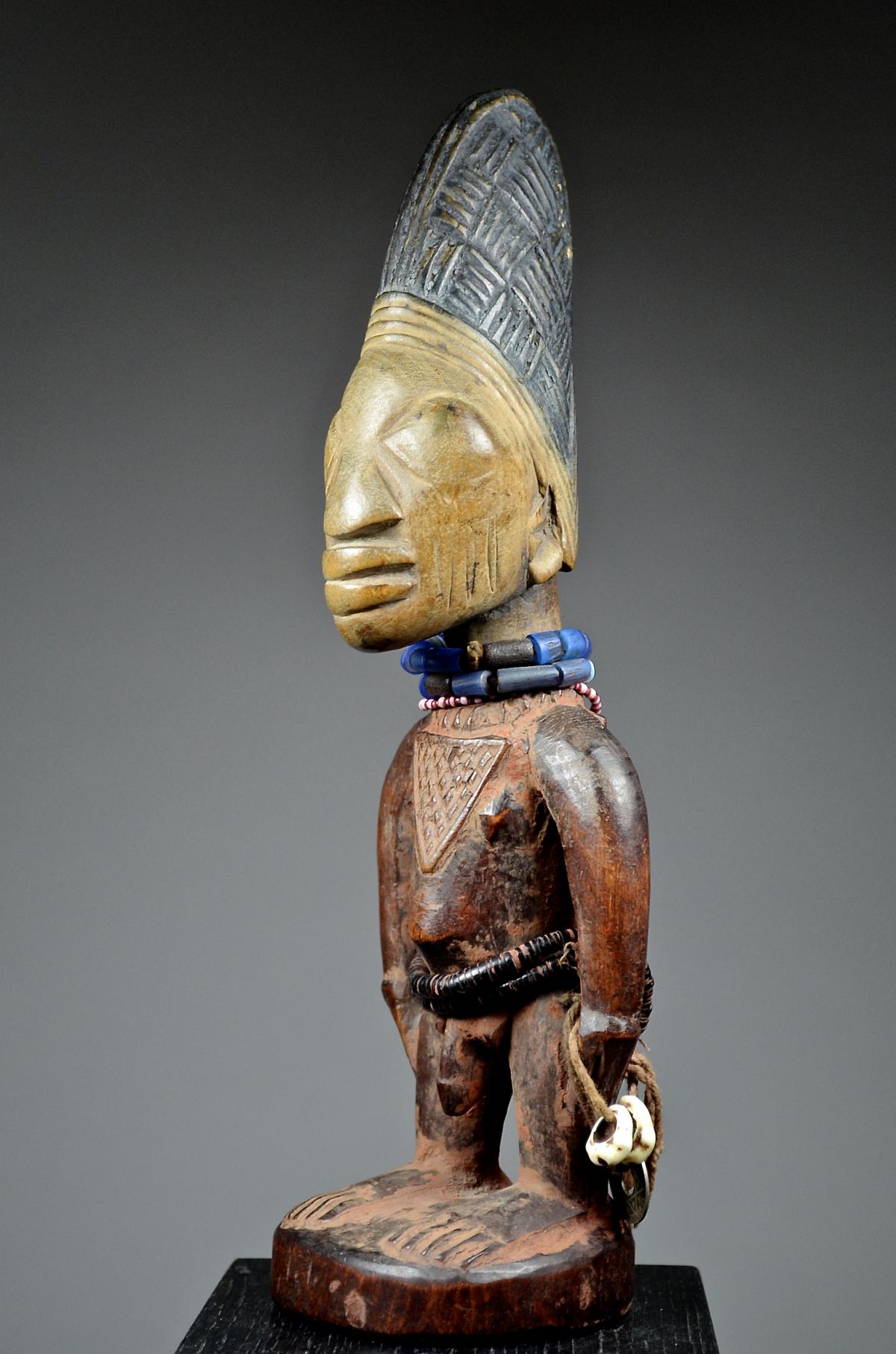 Yoruba figure Ere Ibeji wooden female memory twin, Nigeria, West - Ruby Lane